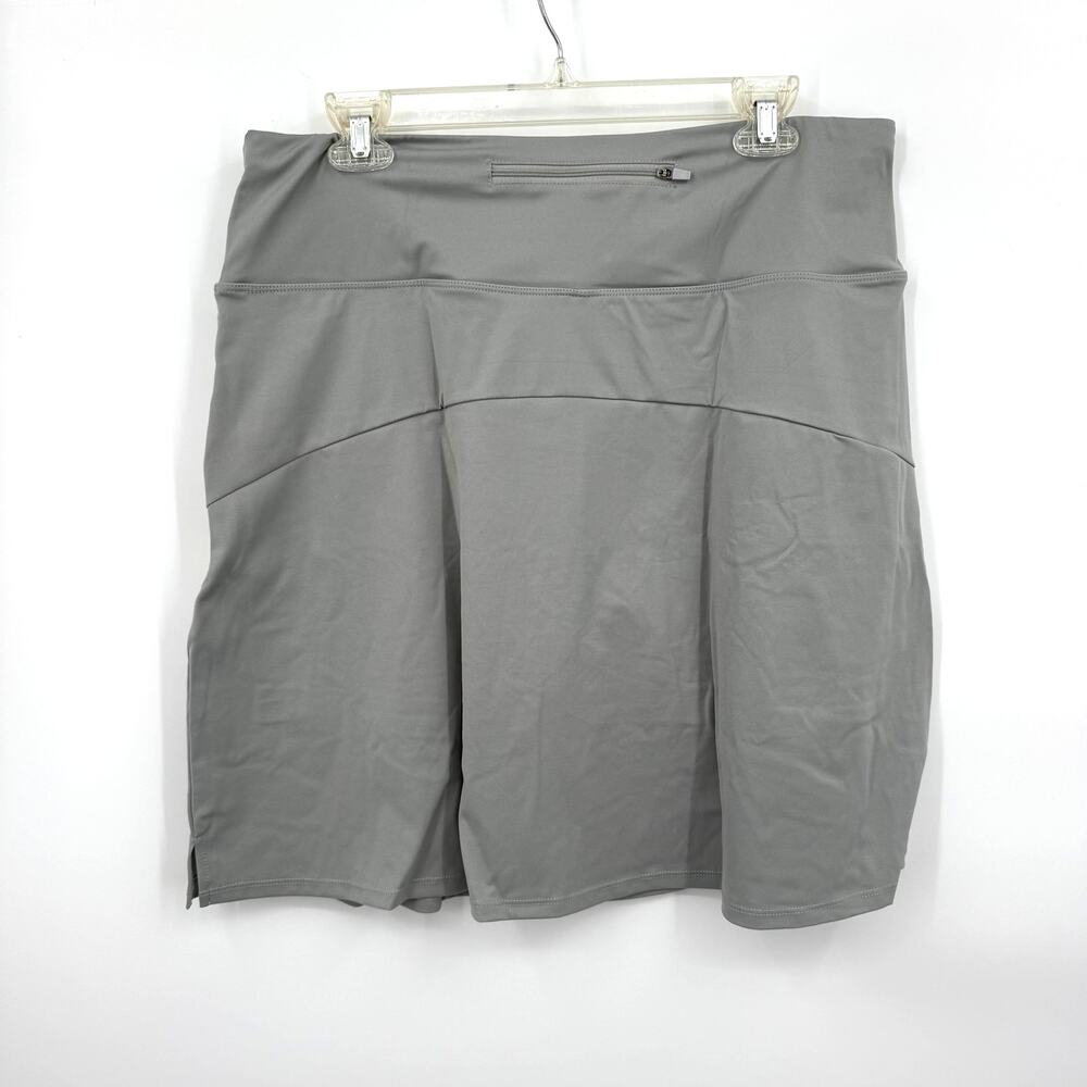 Irusil Women's Pull-On High Waist Active Skirt Regular Fit Pockets Size 3XL Gray